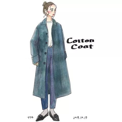 18套优雅又时髦的手绘穿搭,日本穿搭手绘秋冬