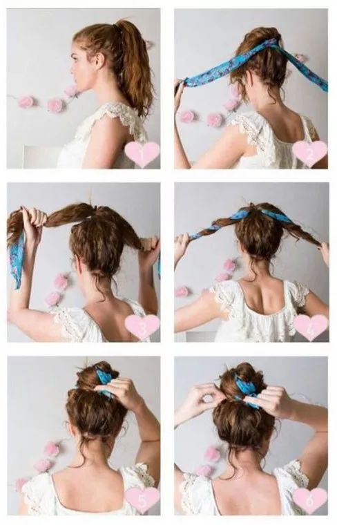 过时的丝巾绑头发,丝巾扎头发蝴蝶结造型