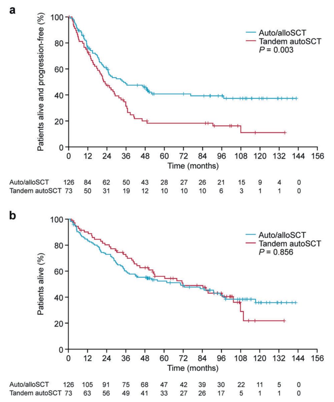 自体移植后异基因移植可显著延长del,13qMM患者的PFS