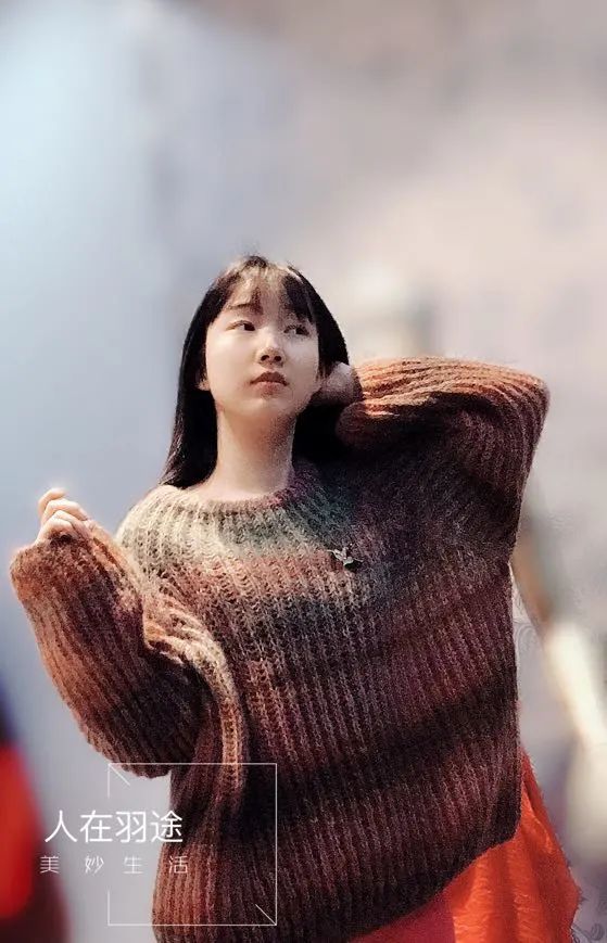 大表姐同款棒针毛衣编织款式,撞色条纹针织毛衣女宽松