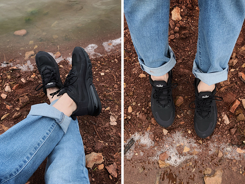 nikebyyou情侣定制灰,nikeairmax270react五色拼接