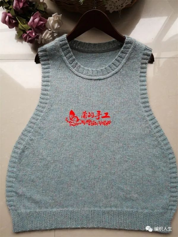 棒针背心编织女教程,两片式宝宝棒针背心