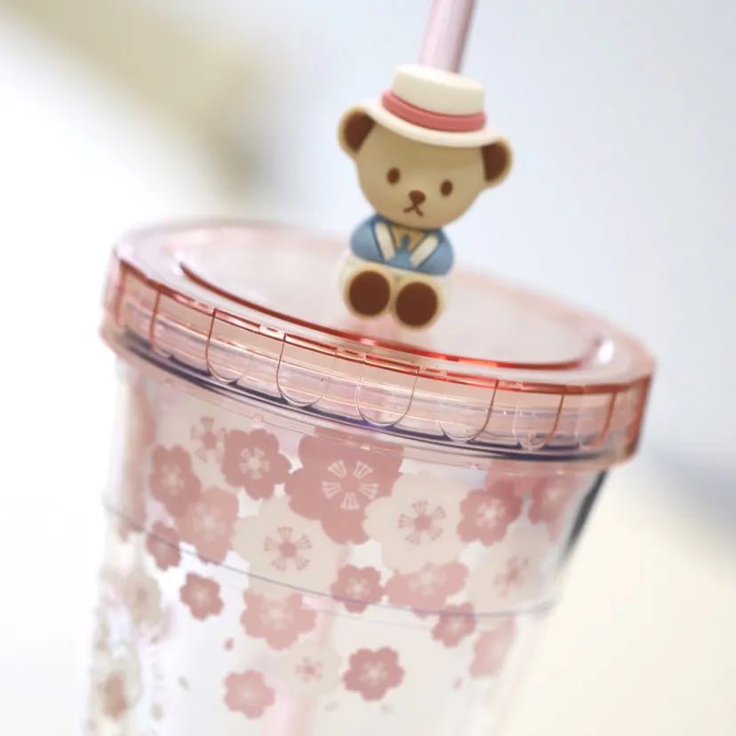 泰福高泰迪吸管杯,泰迪珍藏水杯