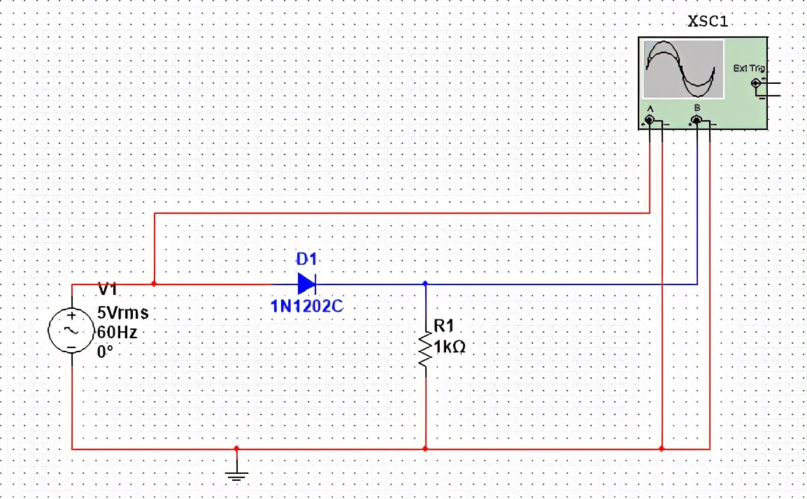 二极管仿真,二极管应用电路仿真半波整流