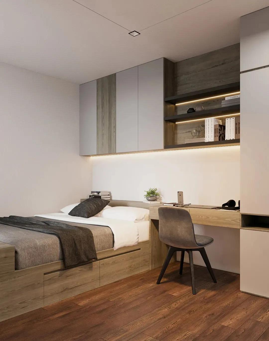 以后流行的卧室设计,大卧室不做衣柜布局设计