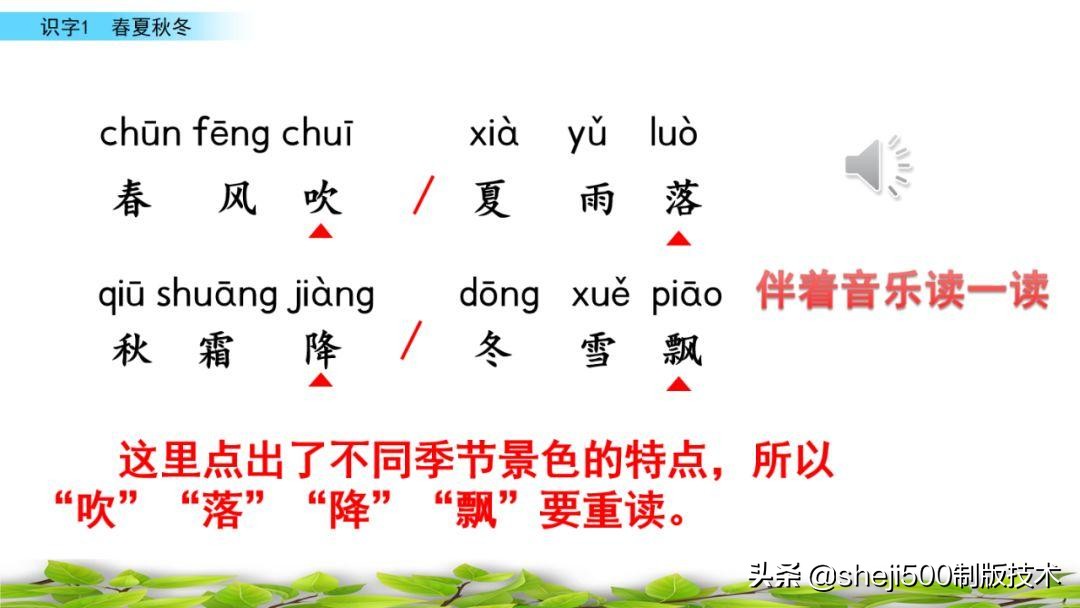 一年级下册识字春夏秋冬生字视频,一年级语文下册春夏秋冬课文朗读