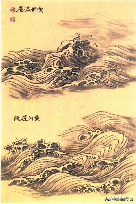 远山近水山水画,山水画的水怎么画