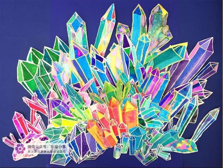 儿童画创意美术圆形构图,7-12岁儿童美术创意画宝石