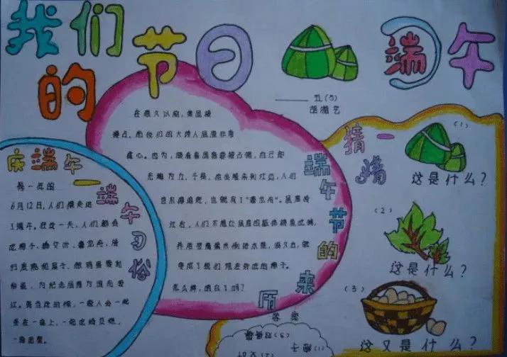 端午节手抄报浓情端午,端午粽飘香手抄报少点的字