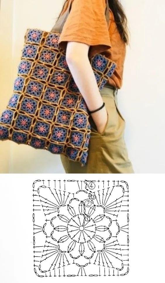 日本高级钩针祖母方格花片图解,祖母方格钩针教程值得学