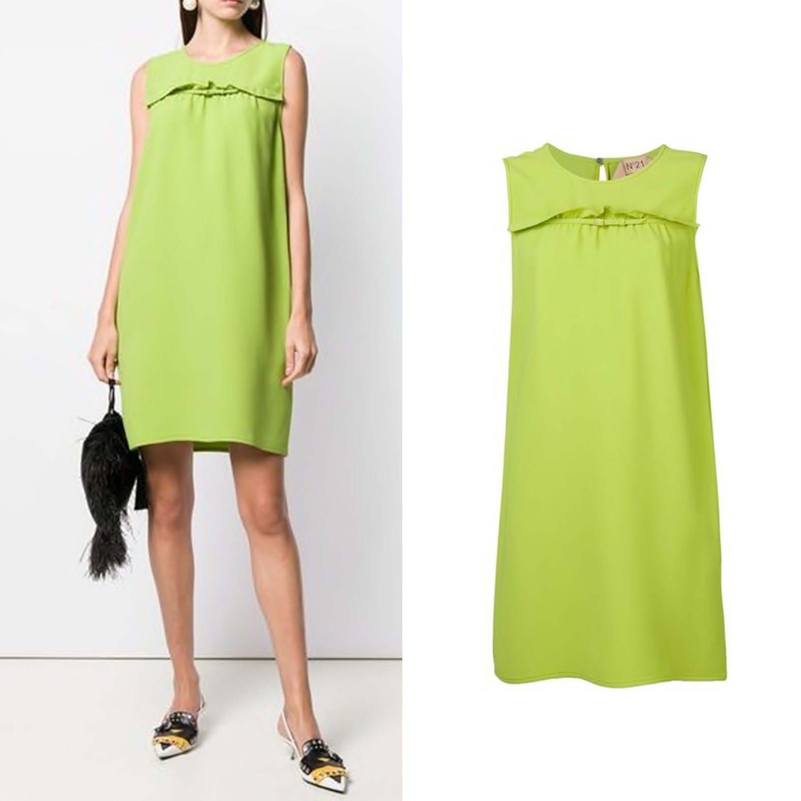 泫雅夏日必备,泫雅牛油果绿色毛衣