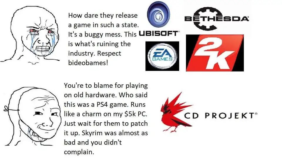 赛博朋克2077宣传欺诈跌落神坛，众多玩家化身驴孝子为其辩护