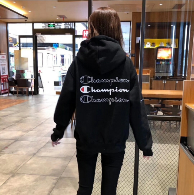 吉普刺绣加绒卫衣,冠军卫衣红色带帽新款加绒