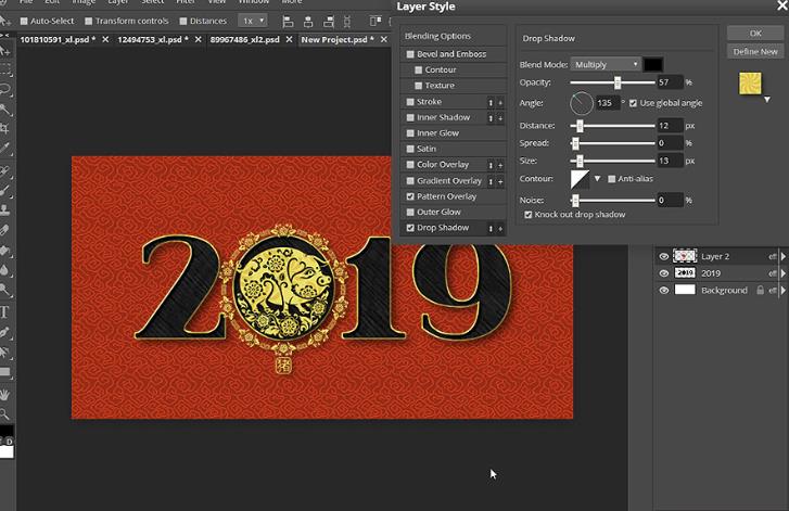 2019年新年贺卡图片,新的一年的新年贺卡