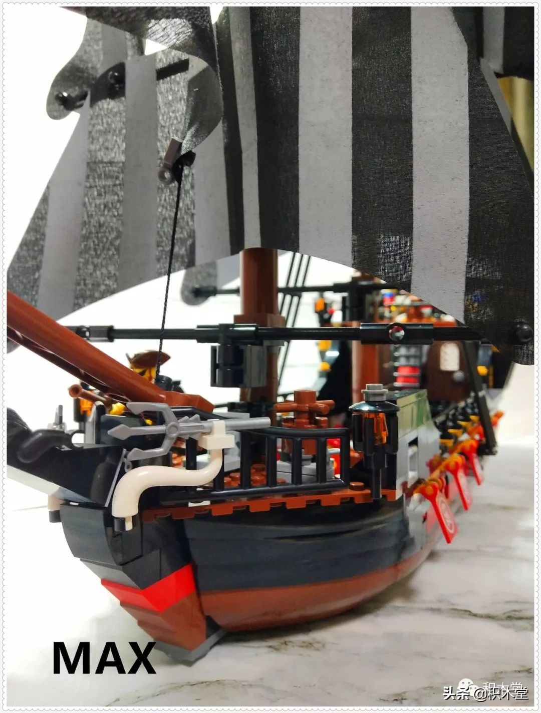 「虚测评」哲高积木QL1801海盗船之骷髅冒险号