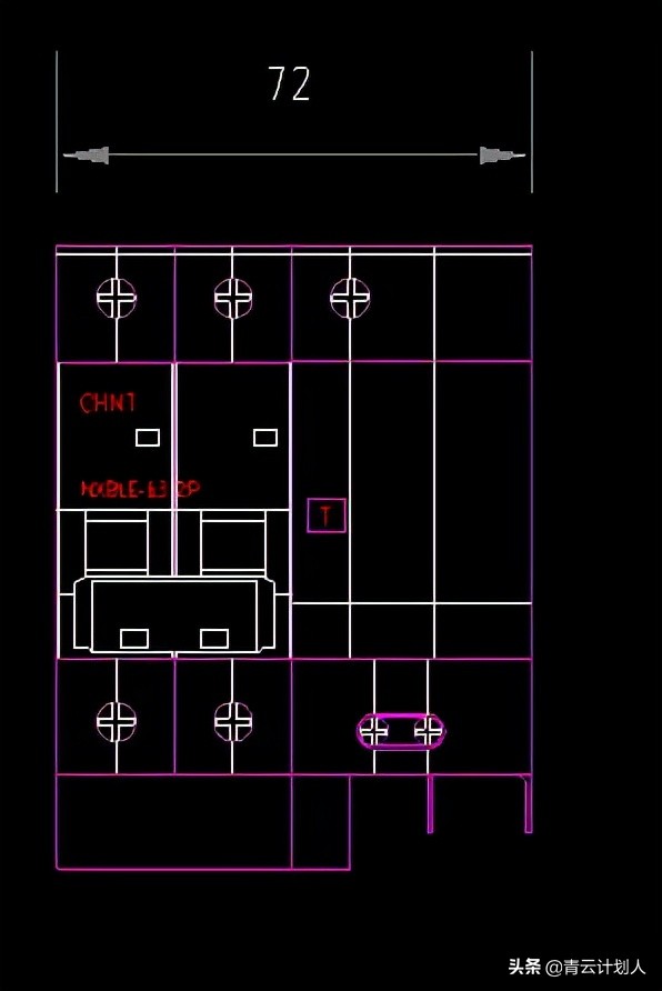 正泰断路器cad图库,正泰断路器cad尺寸图