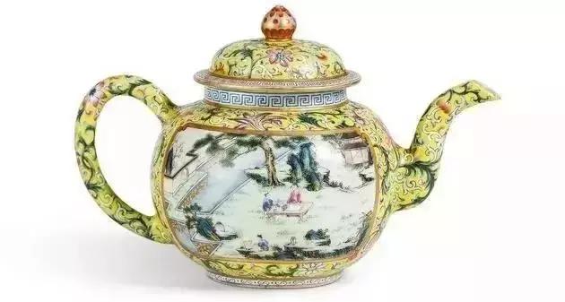 中国古漆器茶壶,古青花瓷茶壶