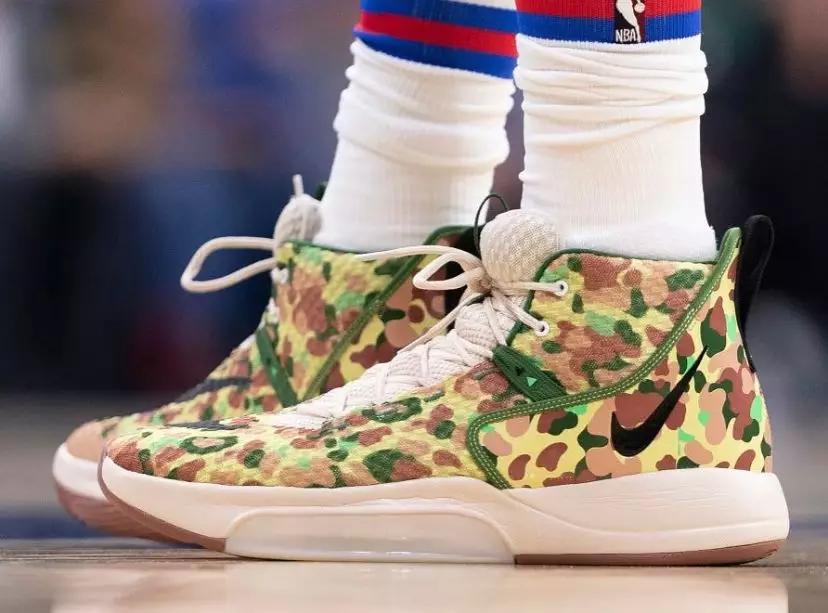 NBA球员上脚:本西蒙斯的迷彩球鞋,沃克穿AJ34郭艾伦配色