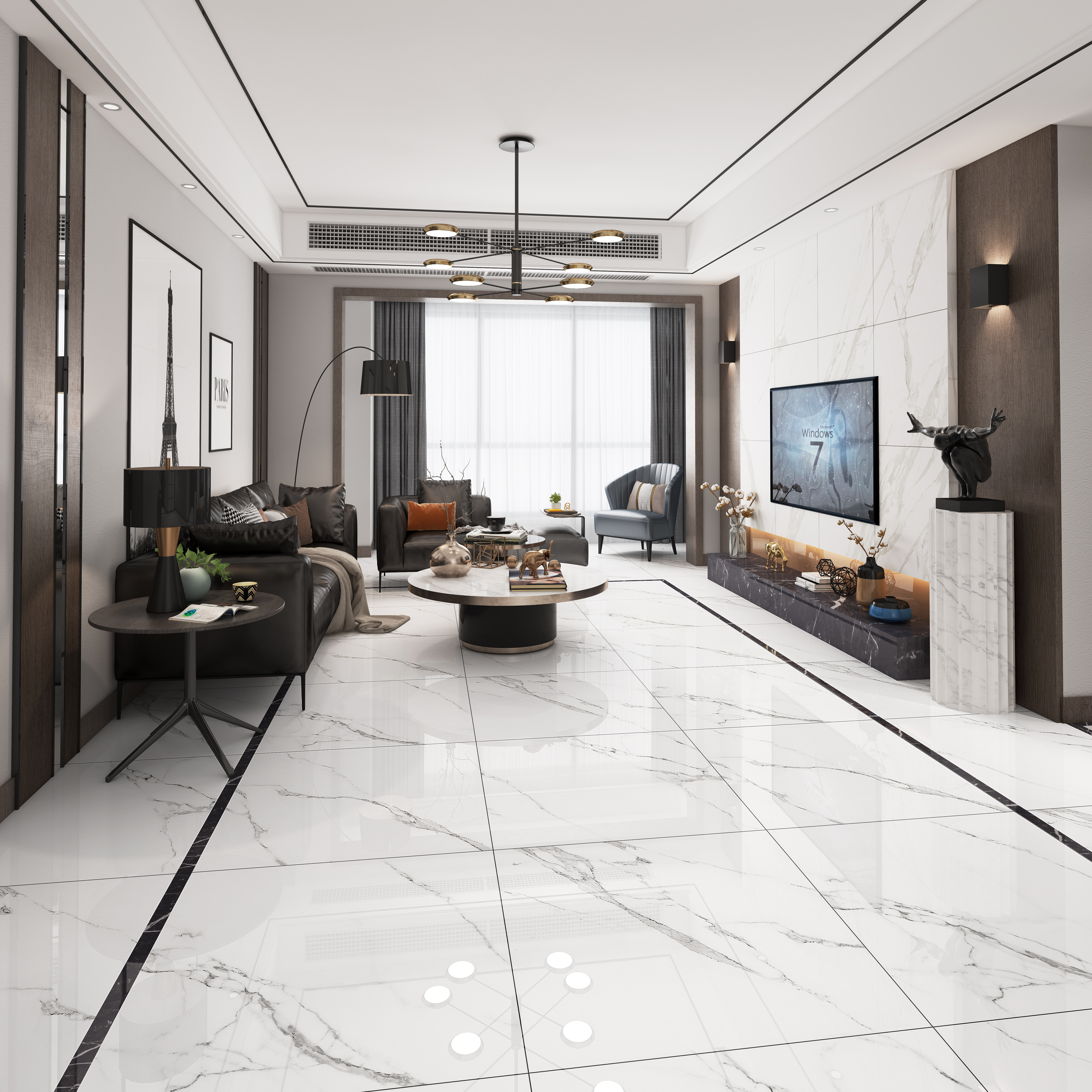 客厅高级灰地砖用什么颜色墙布,客厅耐脏防滑地砖怎么选