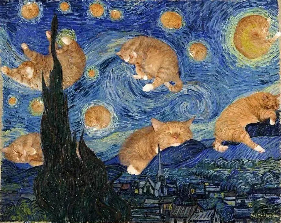 世界名画橘猫,橘猫世界名画