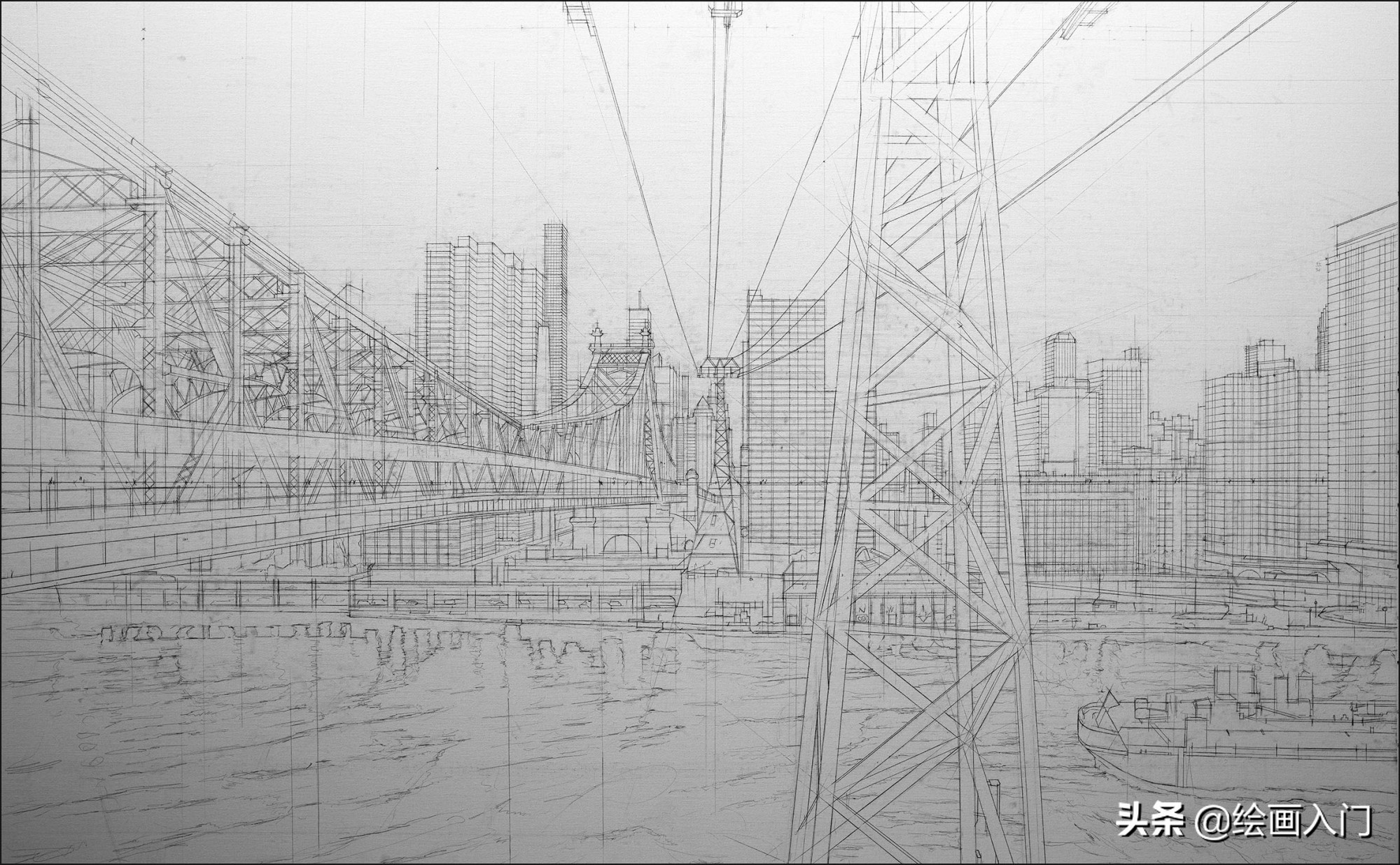 人肉相机艺术家，用最传统的方式绘制超写实风格城市风景，惊人