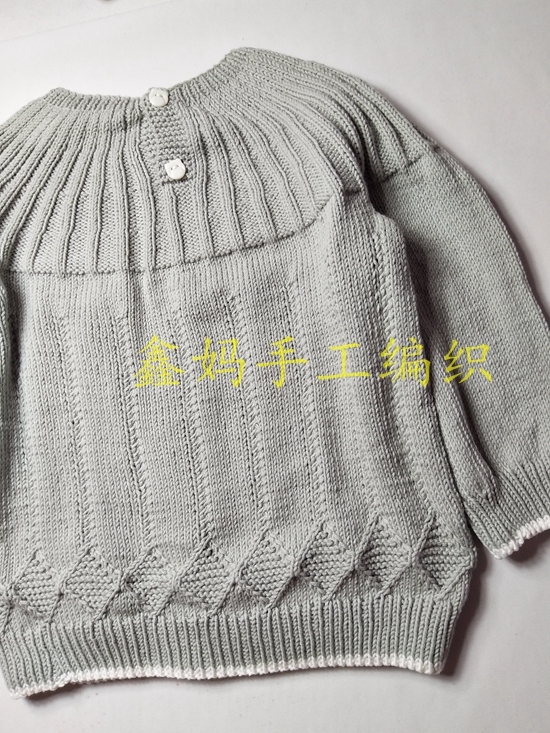 鑫妈编织麦穗花提花套头毛衣教程,鑫妈手工编织毛衣双色图案