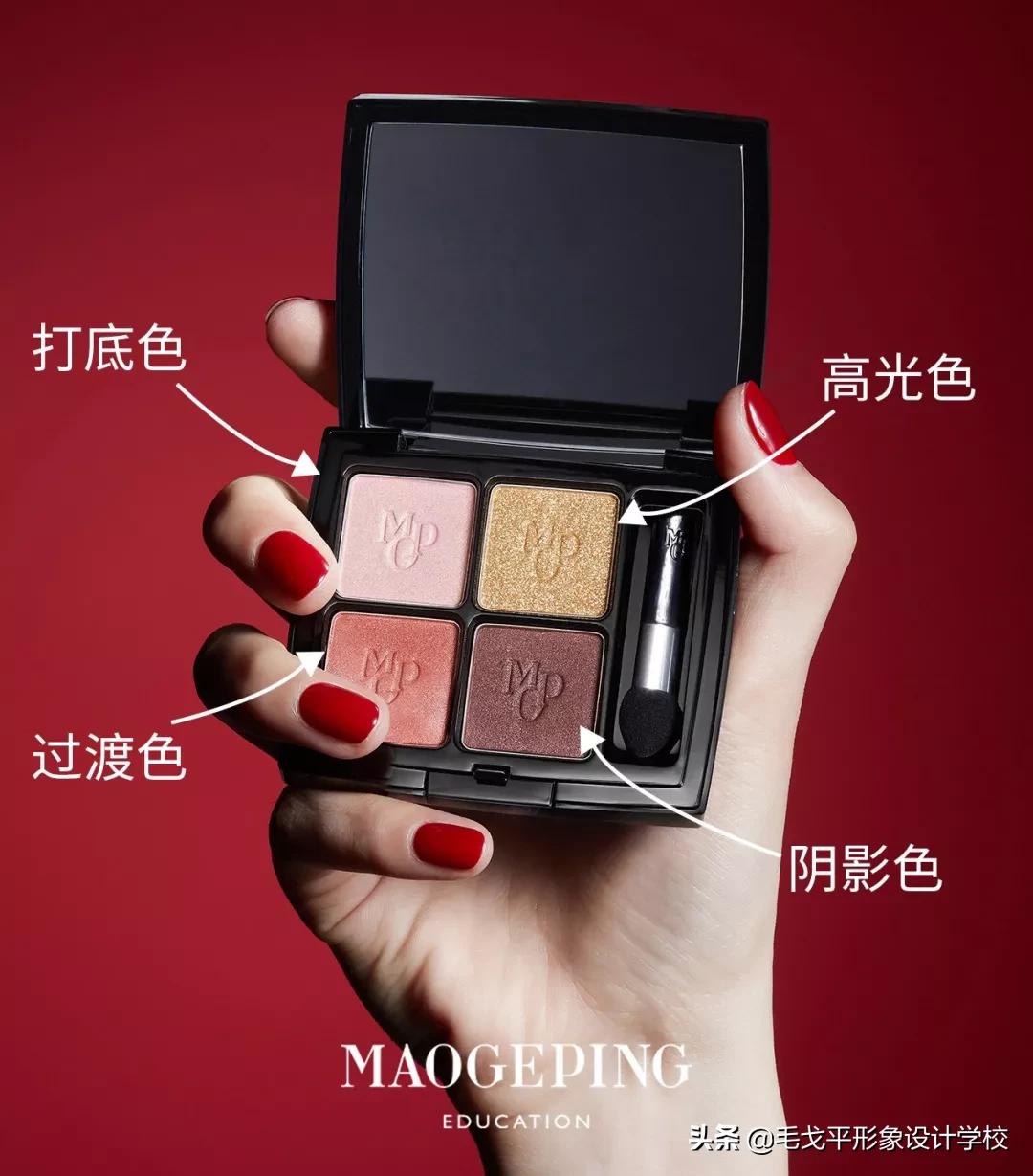 网红眼影盘ins眼影画法,红色眼影和橙色眼影搭配画法