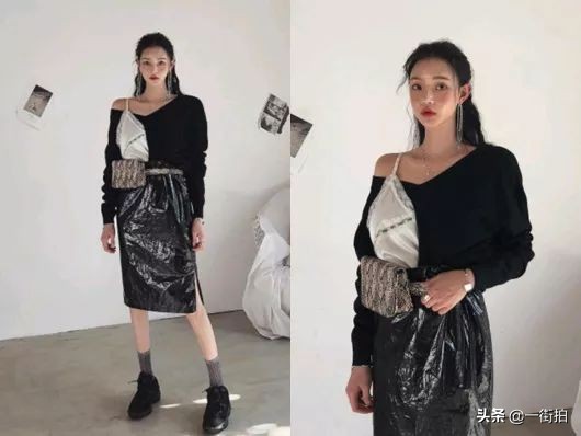 韩国懒汉风女针织衫,漂亮温柔的韩系小姐姐穿搭