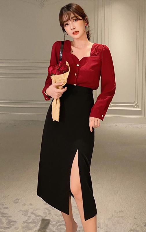 气质减龄中长款半裙,半裙中长款显瘦小个子