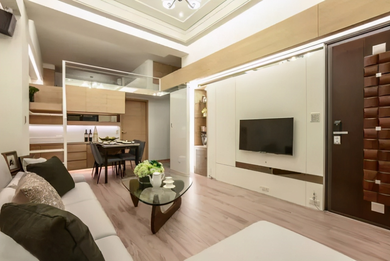 电视背景墙极简高级感收纳,小户型收纳型电视背景墙