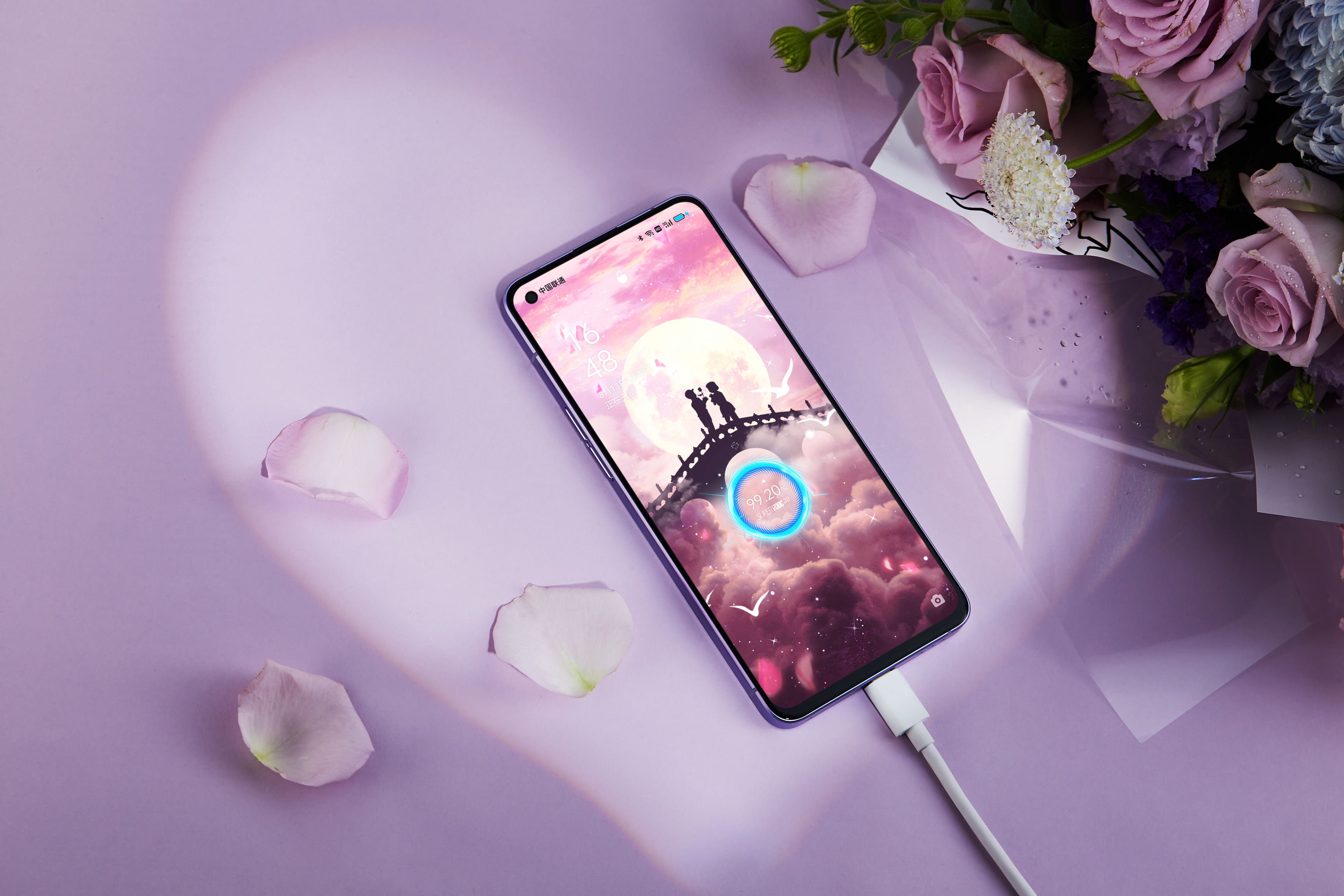 opporeno6星黛紫夏日晴海,opporeno6星黛紫汉服