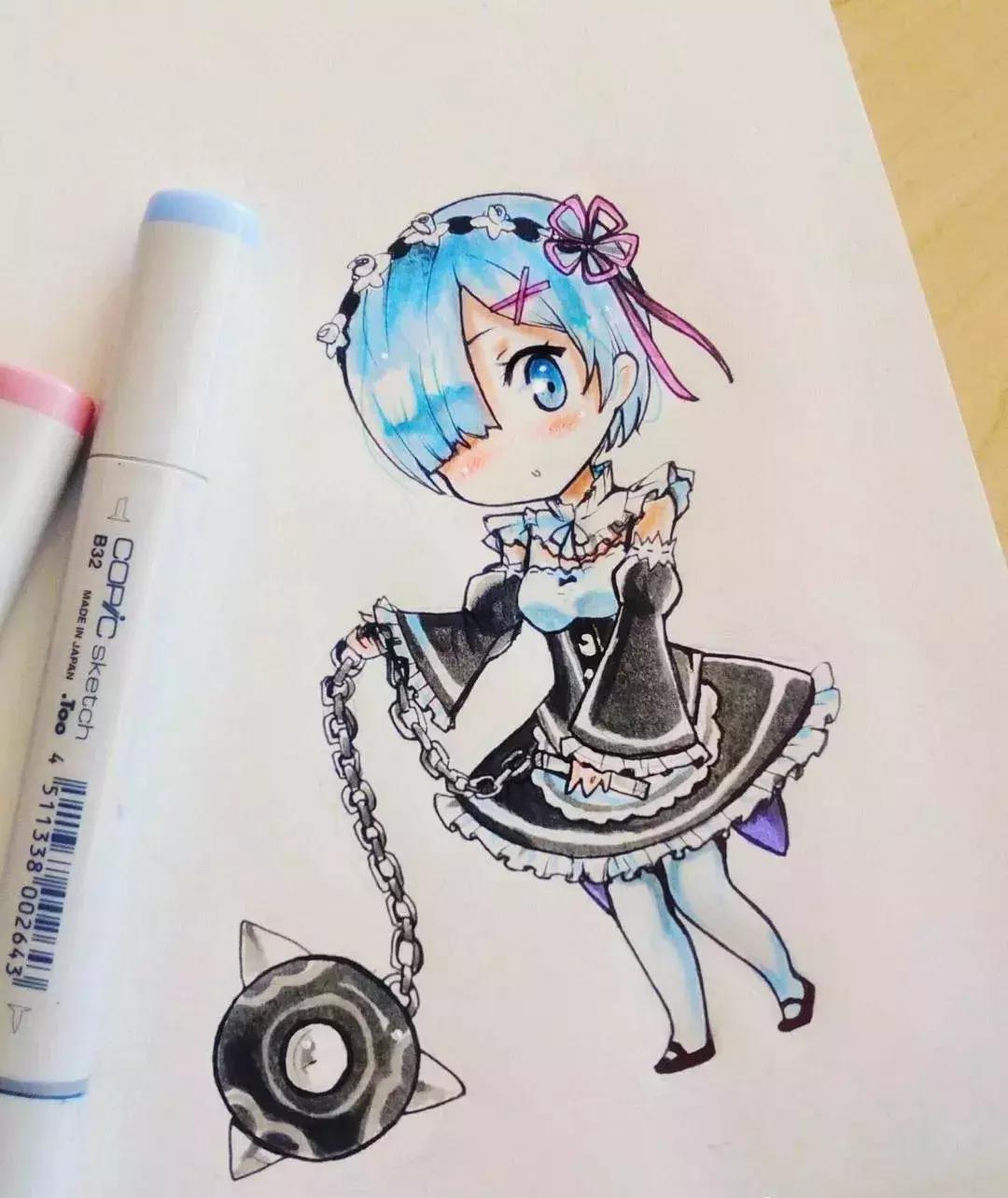 可爱动漫人物手绘马克笔,马克笔好看的动漫人物