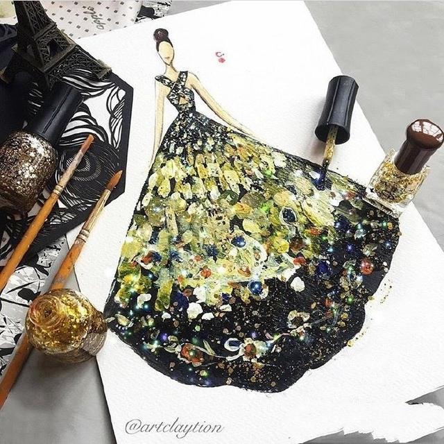 服装设计礼服素描手稿,著名设计师服装设计手稿