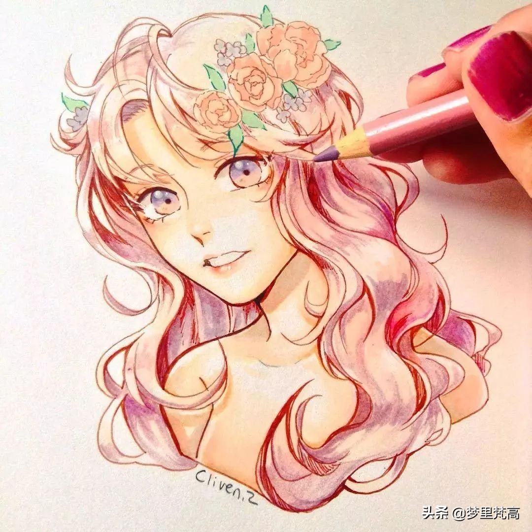 铅笔画素描动漫,铅笔画的动漫素描少女