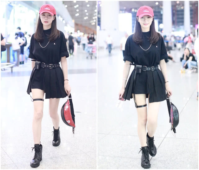 何穗杨幂穿的什么,杨幂黑色蓬蓬裙穿搭