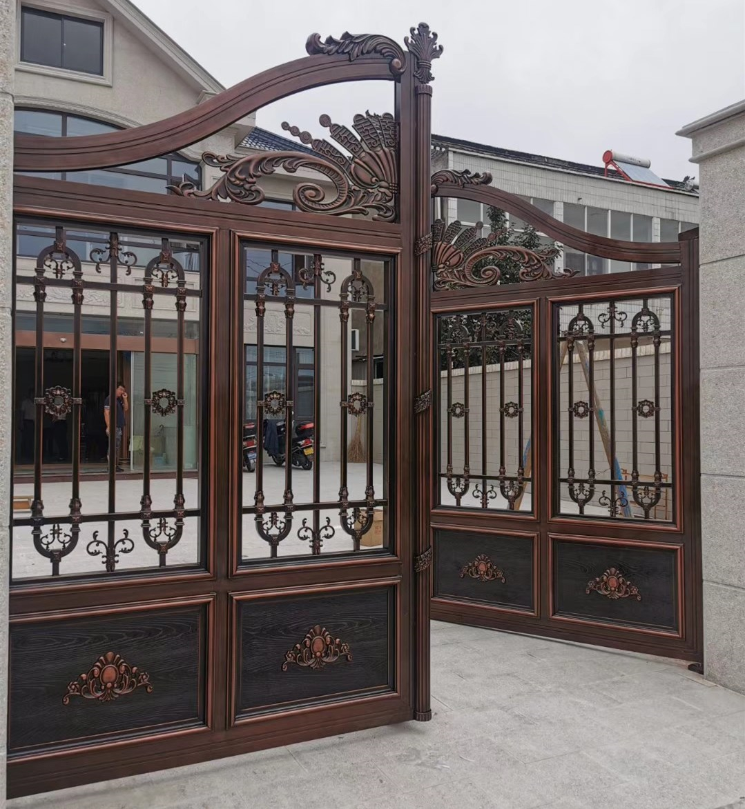 双开铝艺大门安装,双开铝艺大门