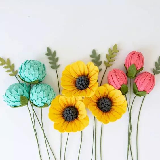 不织布仿真花束制作方法,不织布立体花制作教程清明节