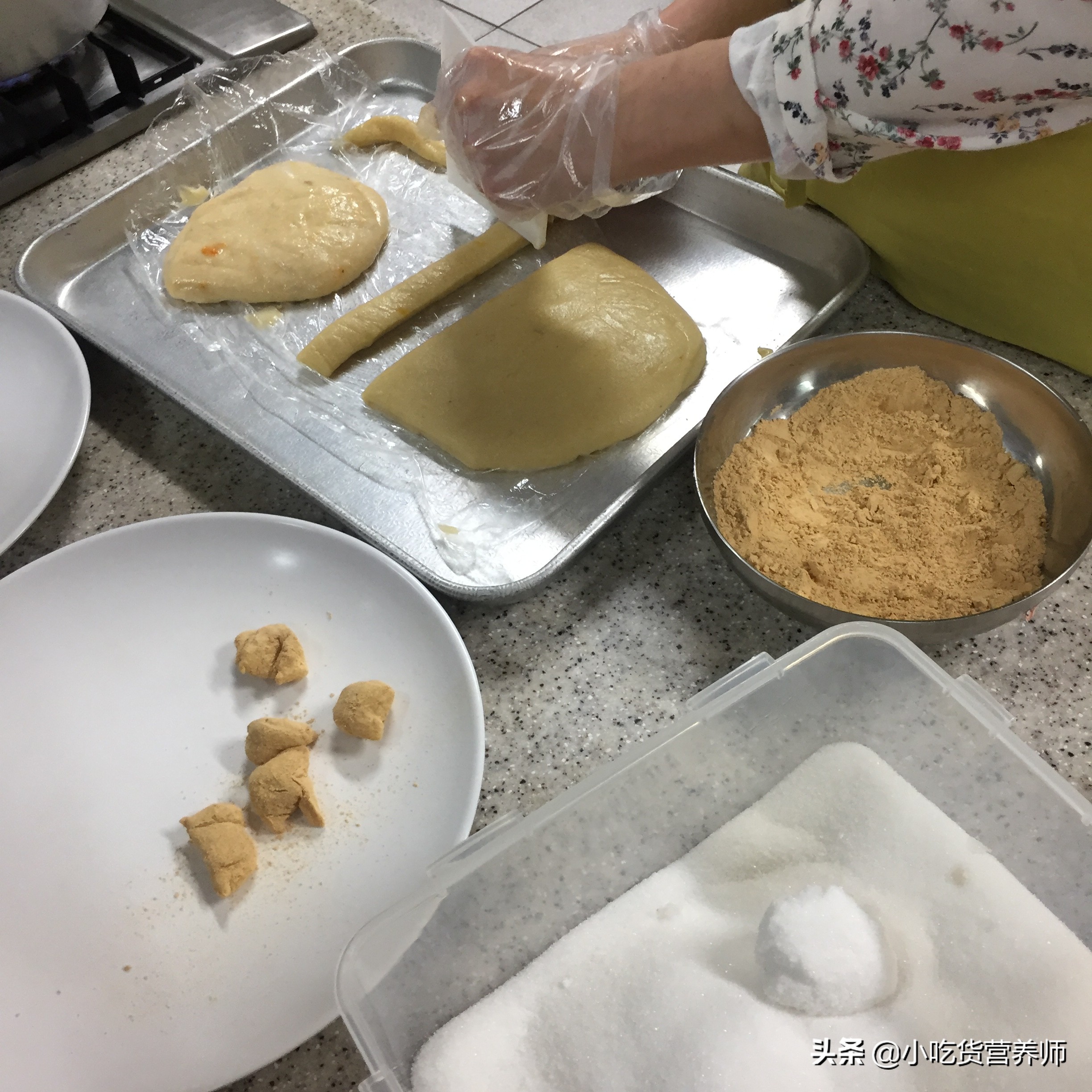 韩式打糕巧克力豆夹心糯米糕,打糕的做法视频不用黄豆粉