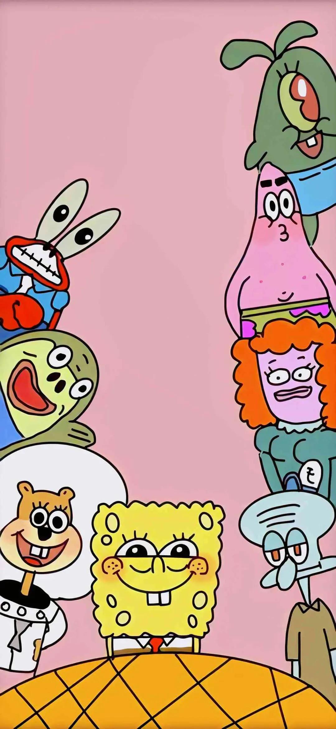 海绵宝宝壁纸全面屏全角色,关于海绵宝宝的壁纸高清