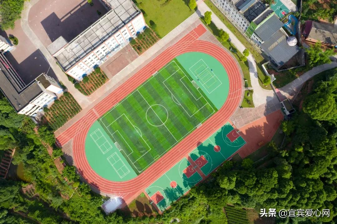 航拍青山绿水震撼风景竖屏视频,震撼校园秋景航拍