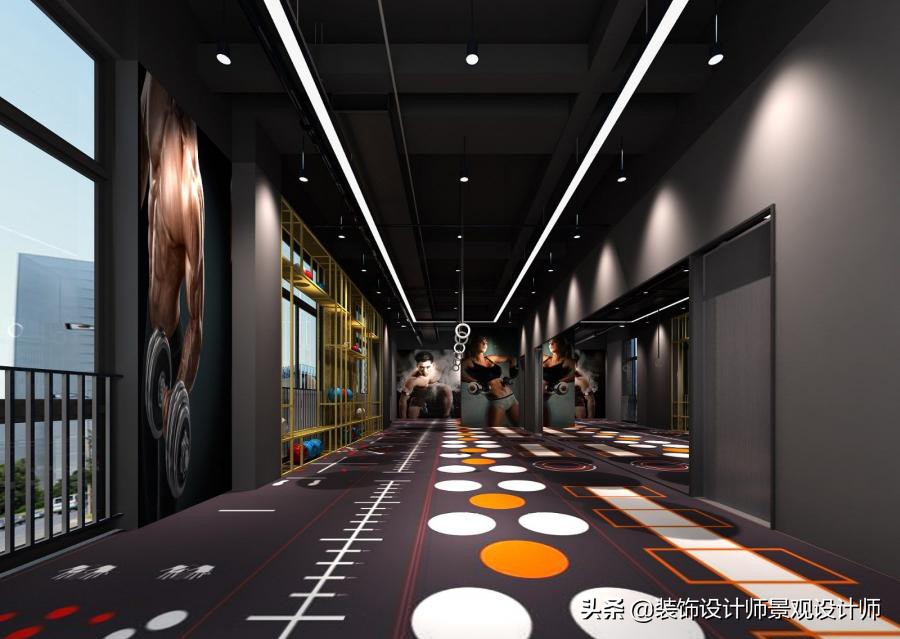 公司健身房设计效果图,书房健身房二合一设计效果图