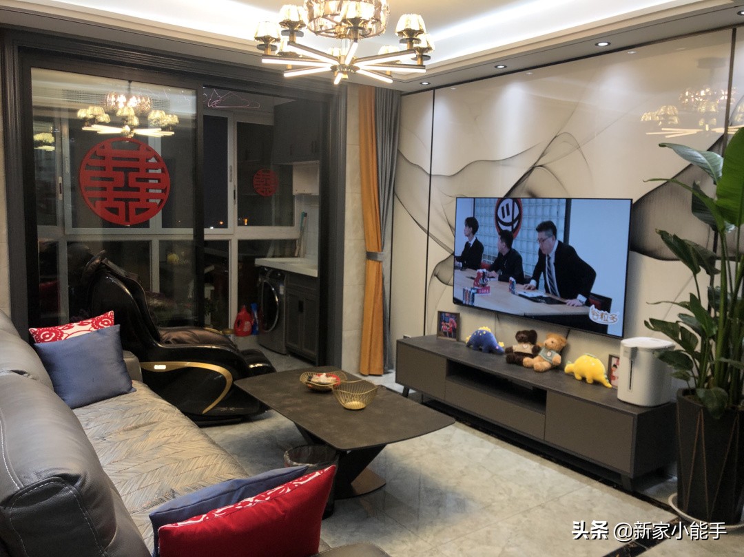 电视背景墙瓷砖上墙效果图原木风,80x160瓷砖电视墙装修效果图