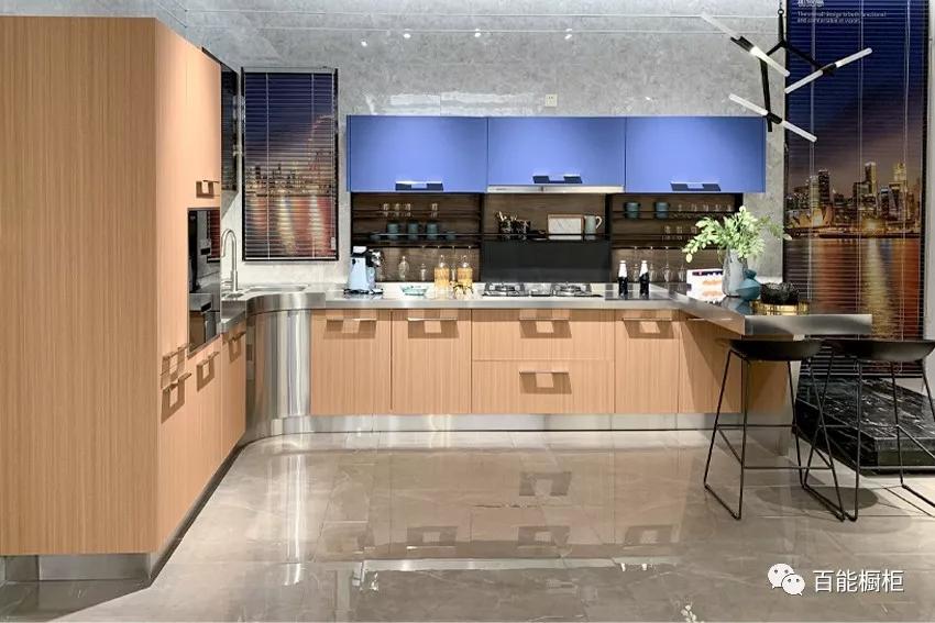 百能不锈钢高端橱柜设计,厨房不锈钢一体橱柜款式图