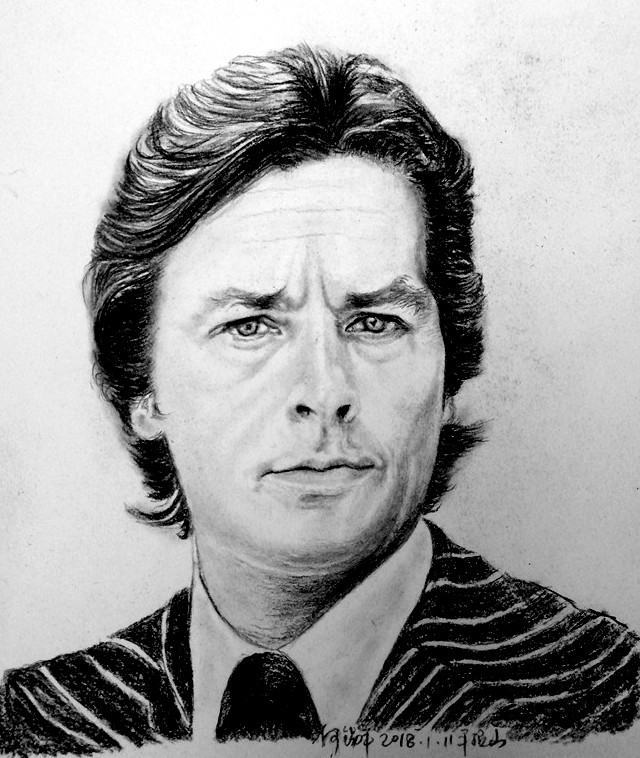 碳铅素描,明星彩铅素描画像图片