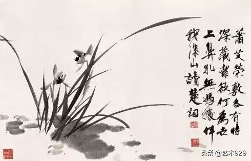 国画兰花画法免费技法教程,国画兰花绘画图