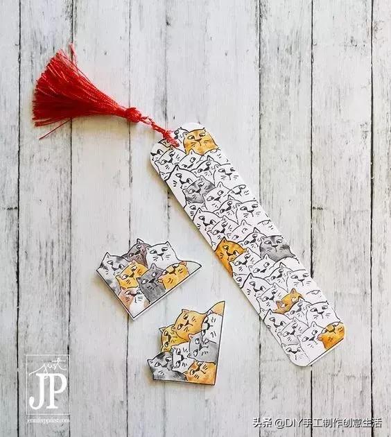 8-10岁儿童手工书签可爱猫咪书签,手工diy书签简单好看不用折纸