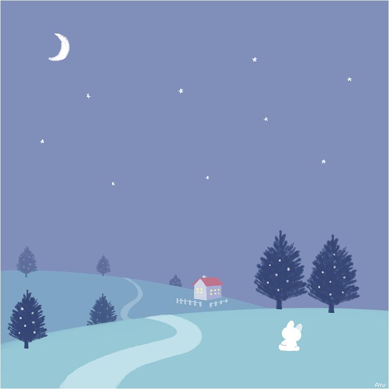 兔兔可爱插画,ayu日语