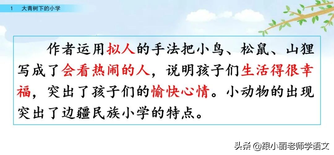 大青树下的小学必会知识点,大青树下的小学必考知识点