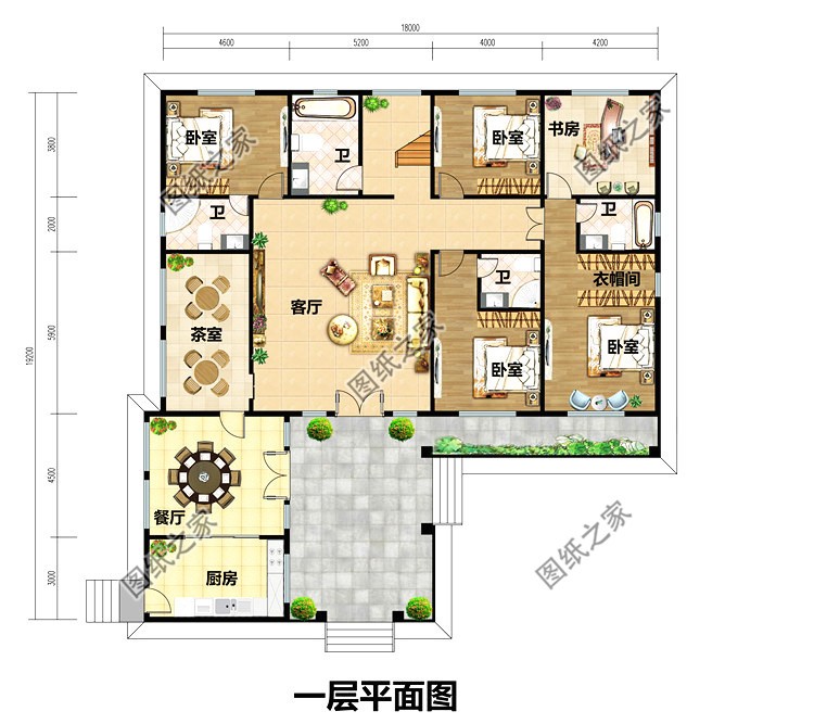 7字型一层别墅,16米x7米一层别墅