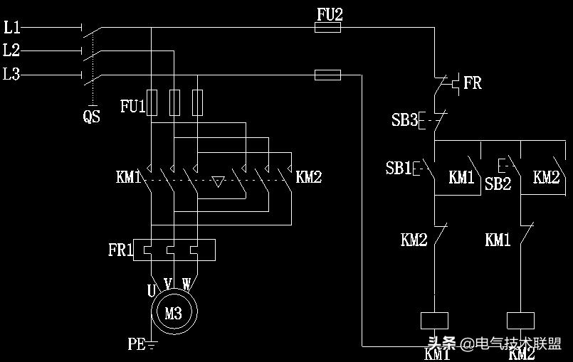 接触器联锁正反转控制线路解析,接触器联锁正反转控制线路图解说
